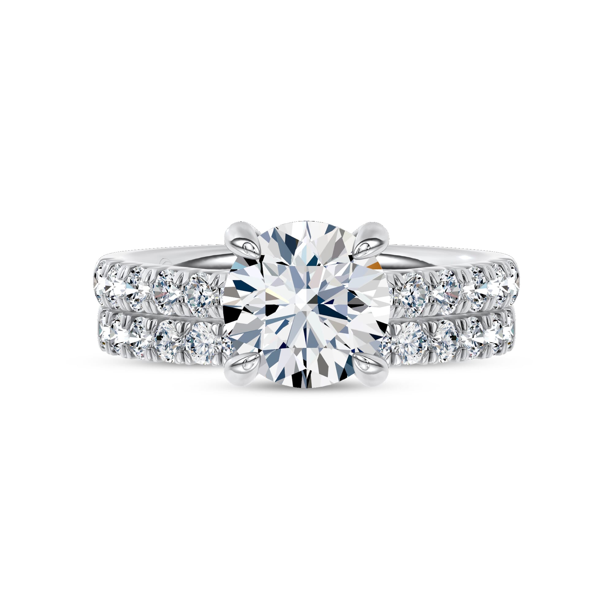 Platinum Joye French Pavé Band by Christian Siriano