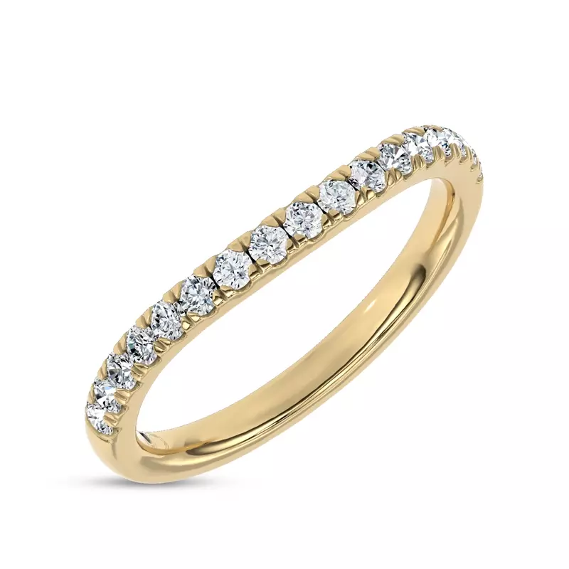 14K Yellow Gold Lumea Contoured Pavé Band by Christian Siriano