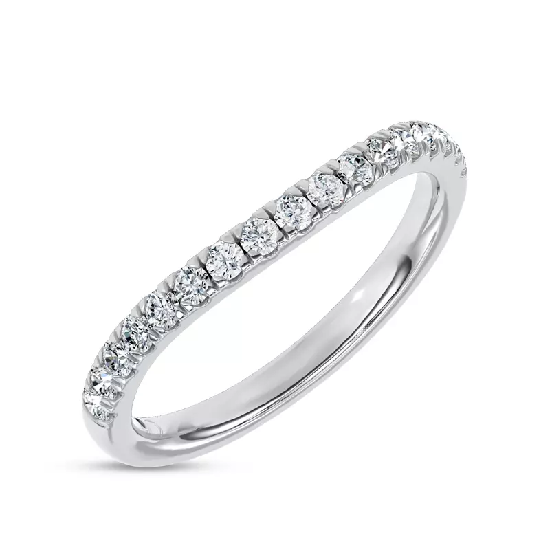 Platinum Lumea Contoured Pavé Band by Christian Siriano