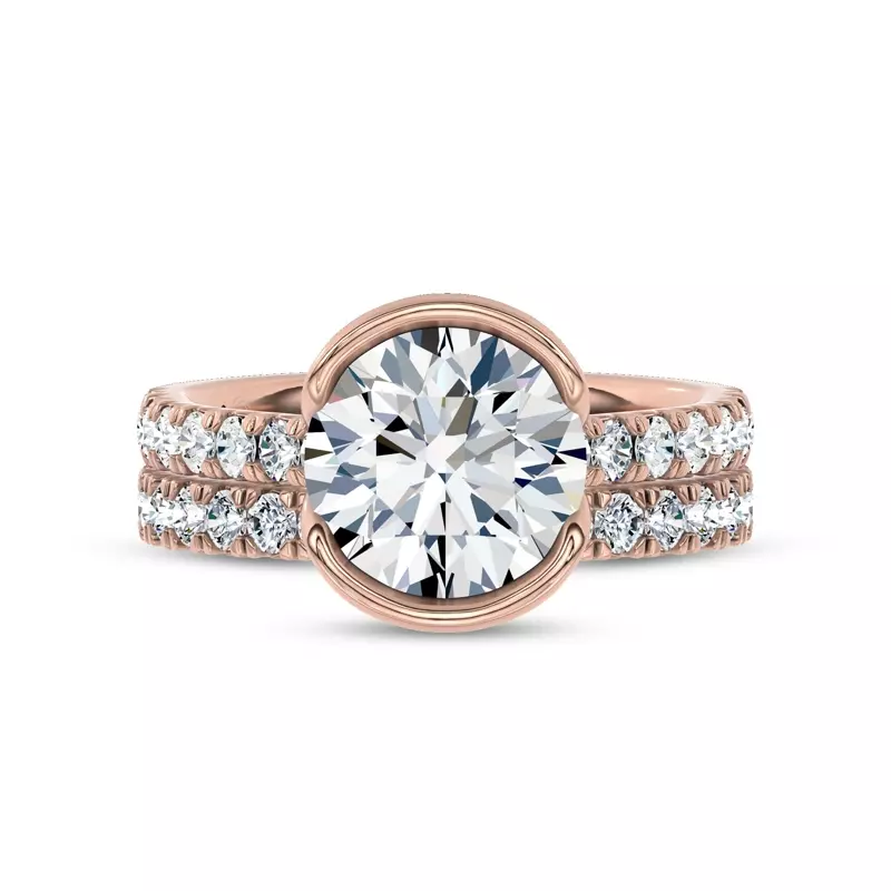 14K Rose Gold Duet Pavé Band by Christian Siriano
