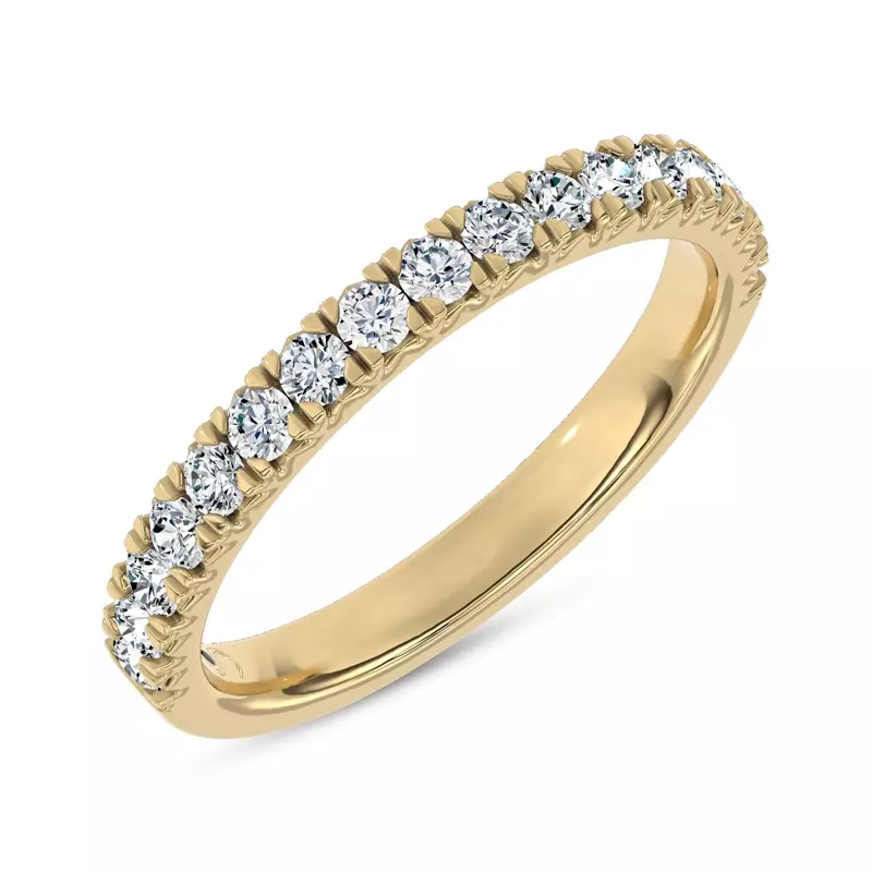 14K Yellow Gold Duet Pavé Lab Band by Christian Siriano
