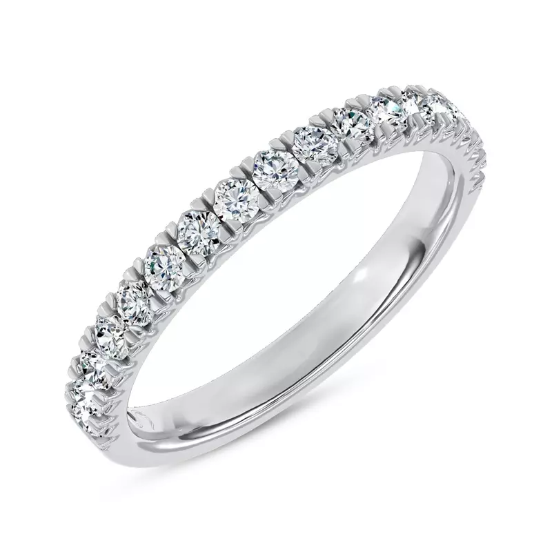 18K White Gold Duet Pavé Lab Band by Christian Siriano