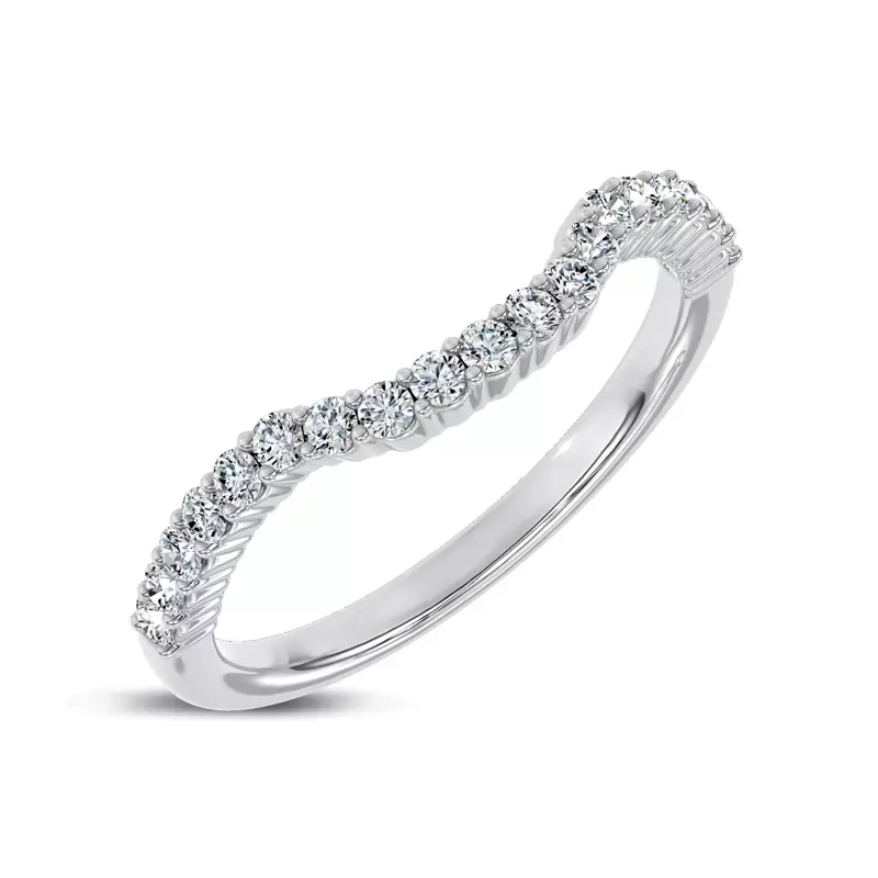 14K White Gold Dorian Contour Pavé Band