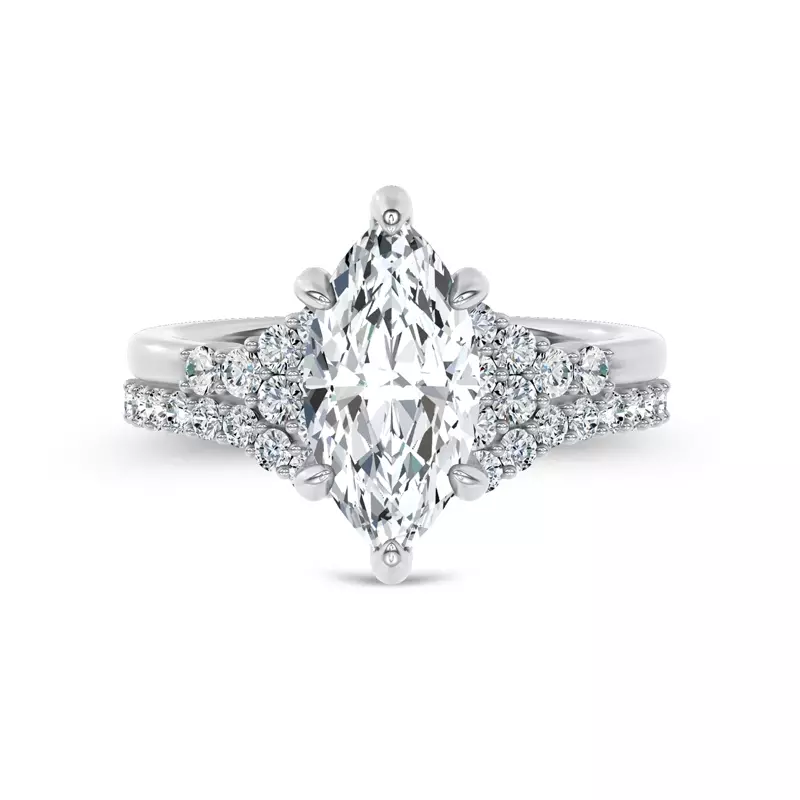 14K White Gold Dorian Contour Pavé Band