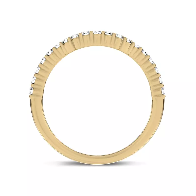 14K Yellow Gold Dorian Contour Pavé Lab Band