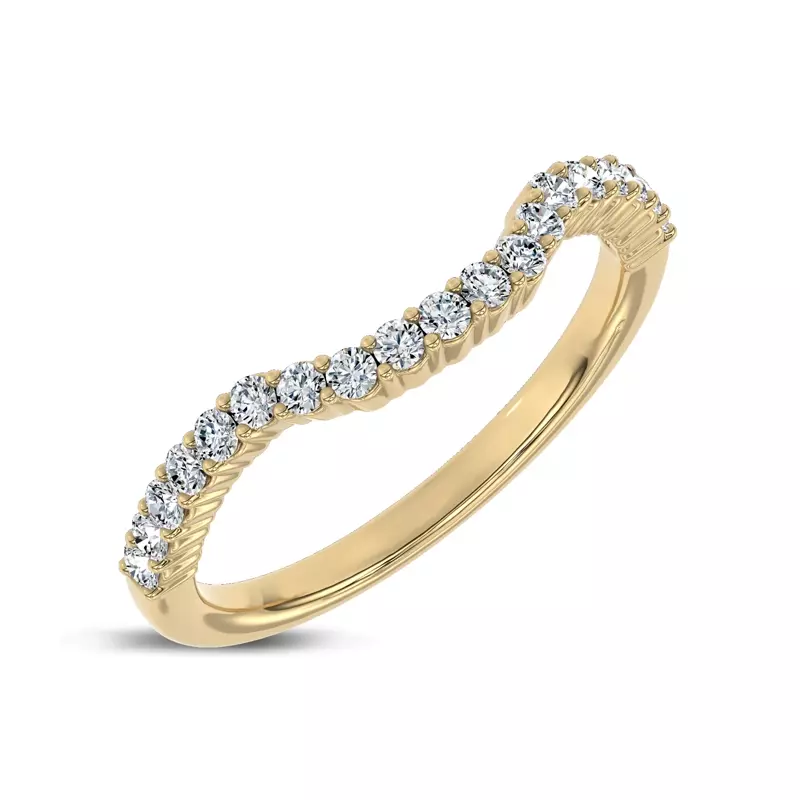 14K Yellow Gold Dorian Contour Pavé Band