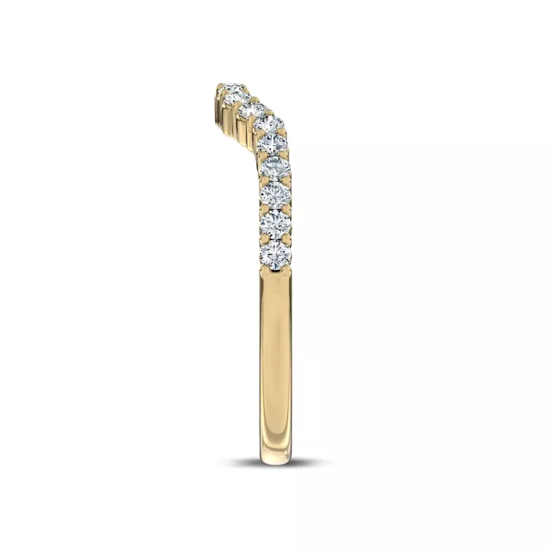 14K Yellow Gold Dorian Contour Pavé Band