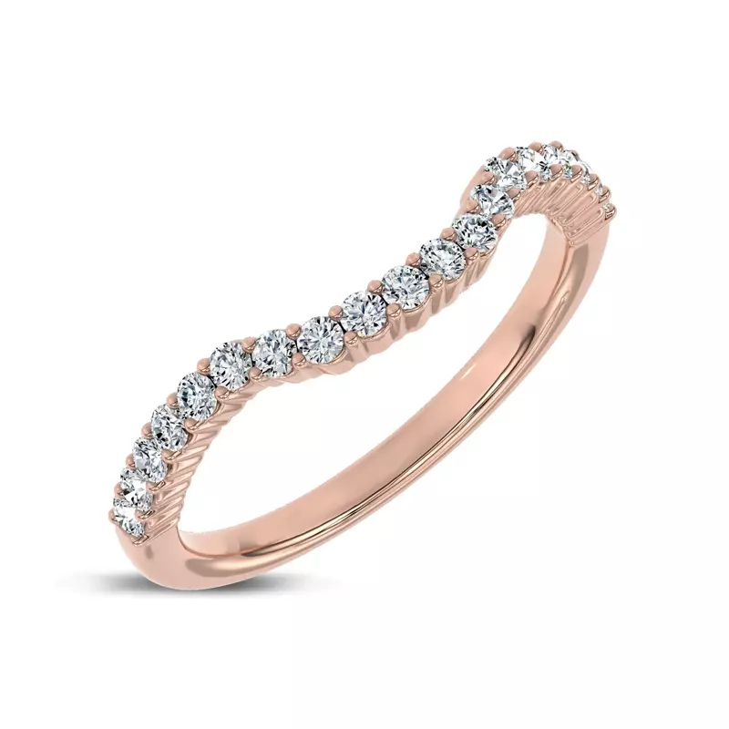 18K Rose Gold Dorian Contour Pavé Lab Band