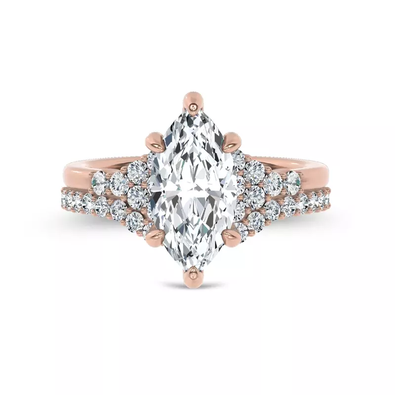 18K Rose Gold Dorian Contour Pavé Lab Band