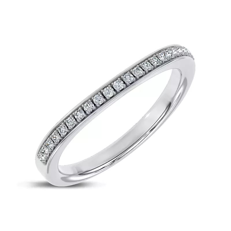 14K White Gold Jenna Contour Pavé Lab Band