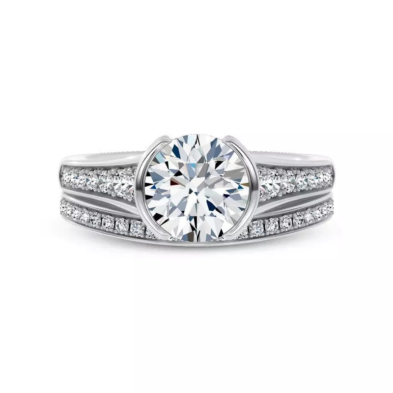 14K White Gold Jenna Contour Pavé Lab Band