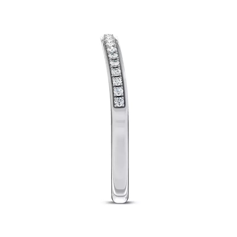 14K White Gold Jenna Contour Pavé Lab Band
