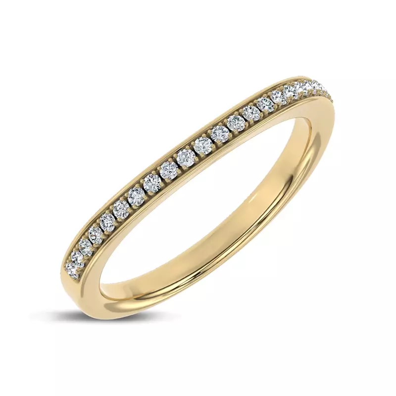 14K Yellow Gold Jenna Contour Pavé Lab Band