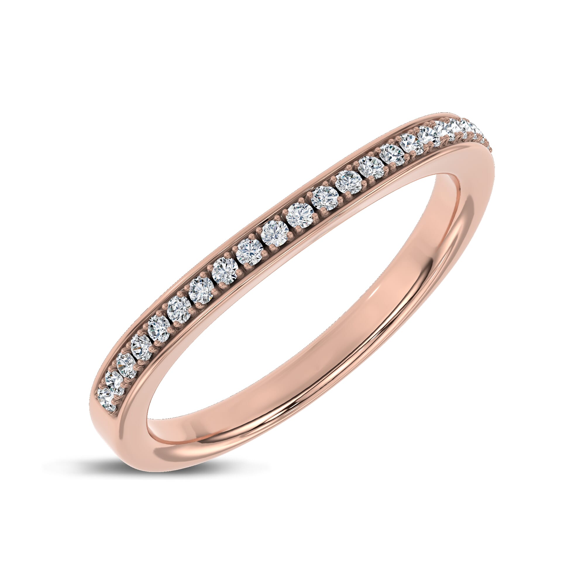 18K Rose Gold Jenna Contour Pavé Lab Band