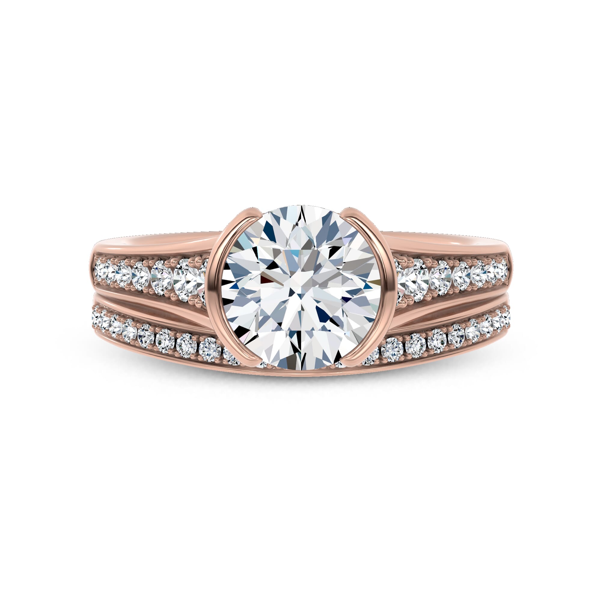 18K Rose Gold Jenna Contour Pavé Lab Band
