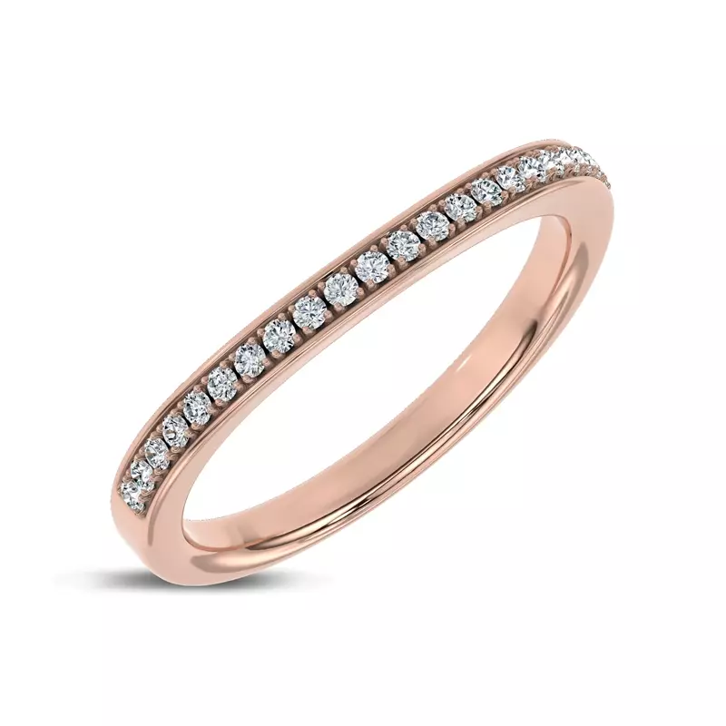18K Rose Gold Jenna Contour Pavé Band