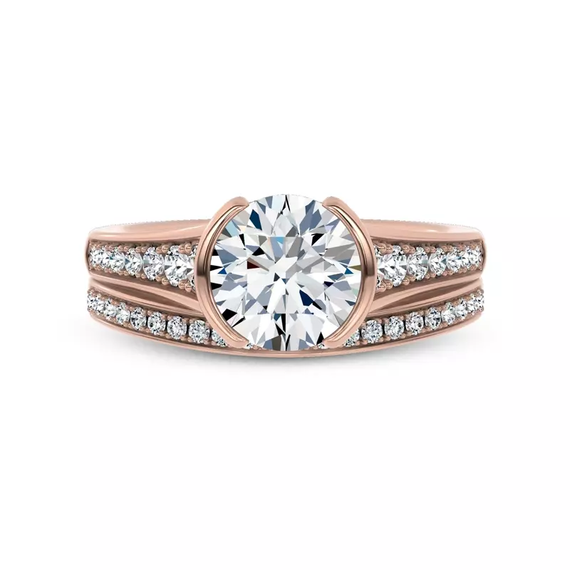 18K Rose Gold Jenna Contour Pavé Band