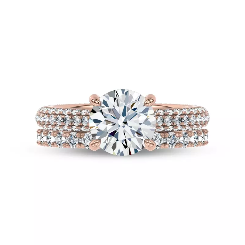 14K Rose Gold Sequined Lab Pavé Band by Christian Siriano