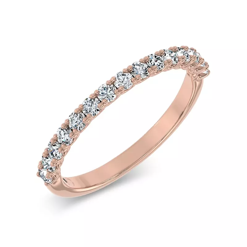 18K Rose Gold Sequined Lab Pavé Band by Christian Siriano