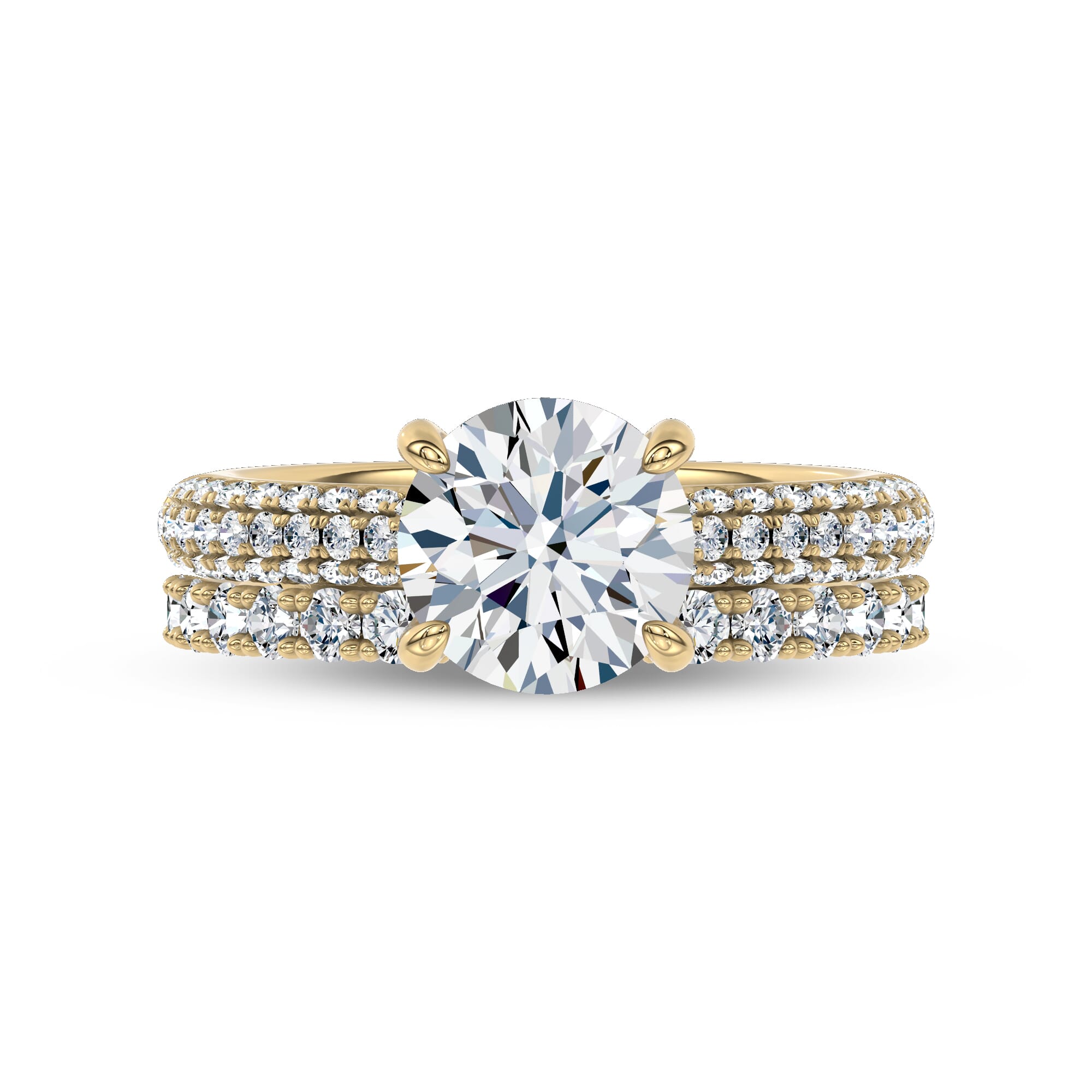 18K Yellow Gold Sequined Pavé Band by Christian Siriano