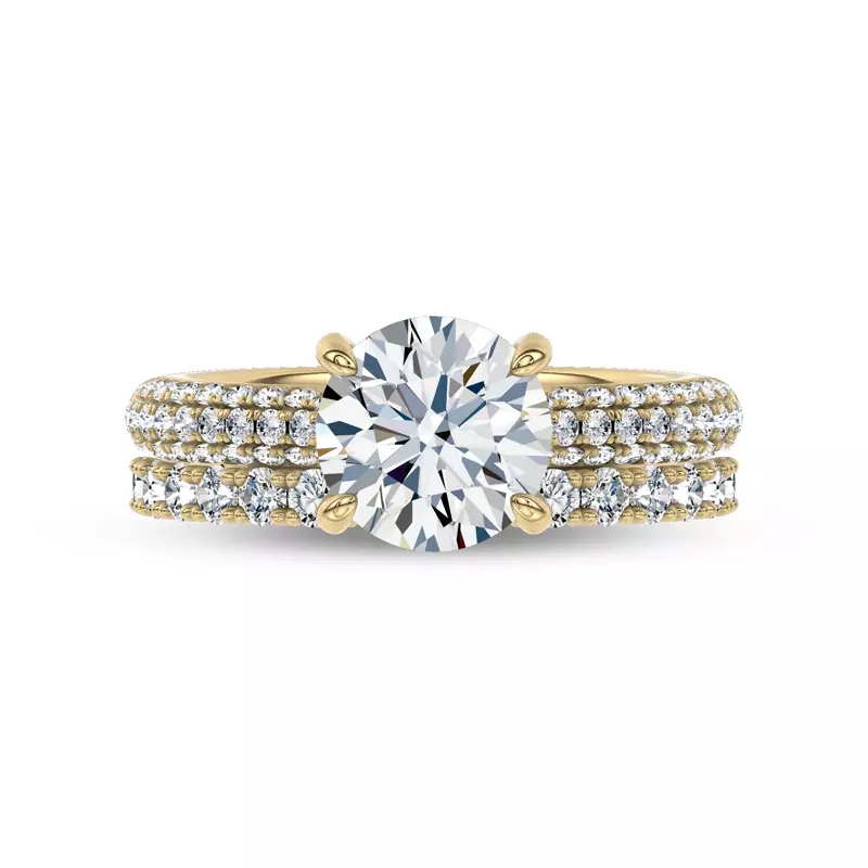14K Yellow Gold Sequined Pavé Band by Christian Siriano