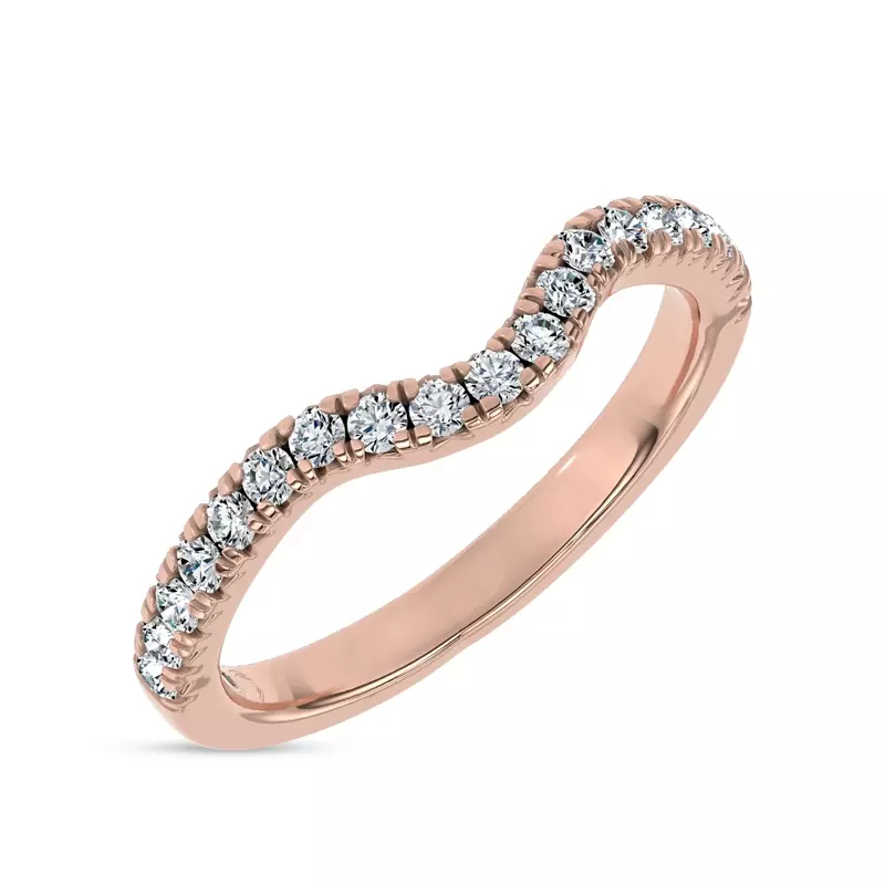 14K Rose Gold Moonlit Veil Contour Band by Christian Siriano