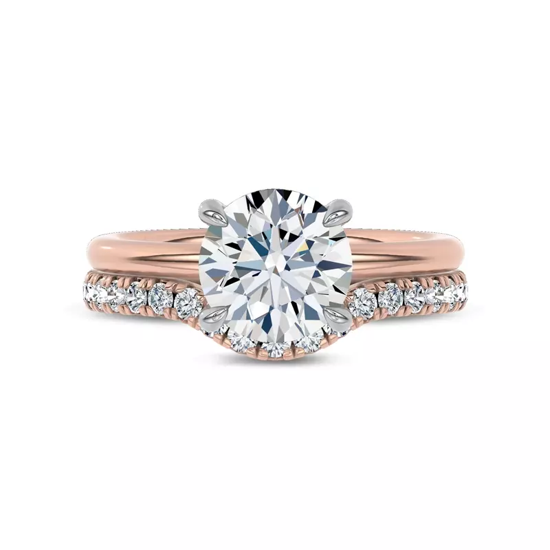 14K Rose Gold Moonlit Veil Contour Band by Christian Siriano