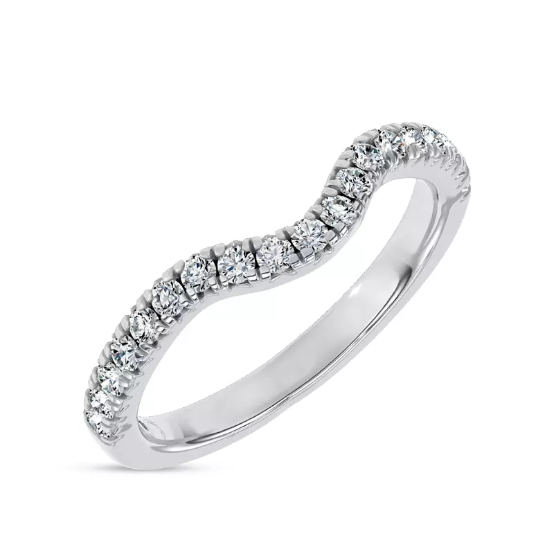 18K White Gold Moonlit Veil Contour Band by Christian Siriano