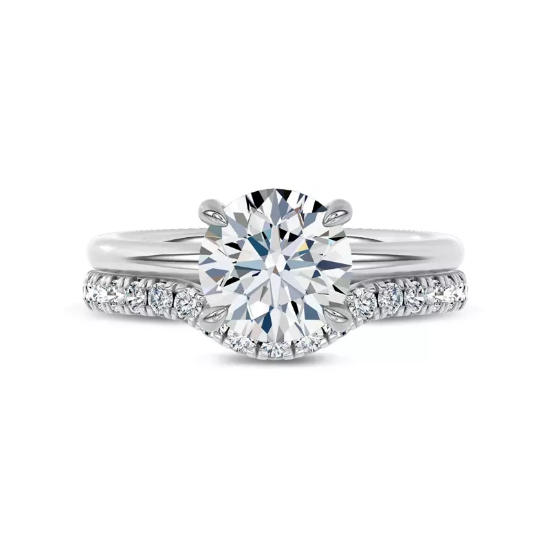 18K White Gold Moonlit Veil Contour Band by Christian Siriano