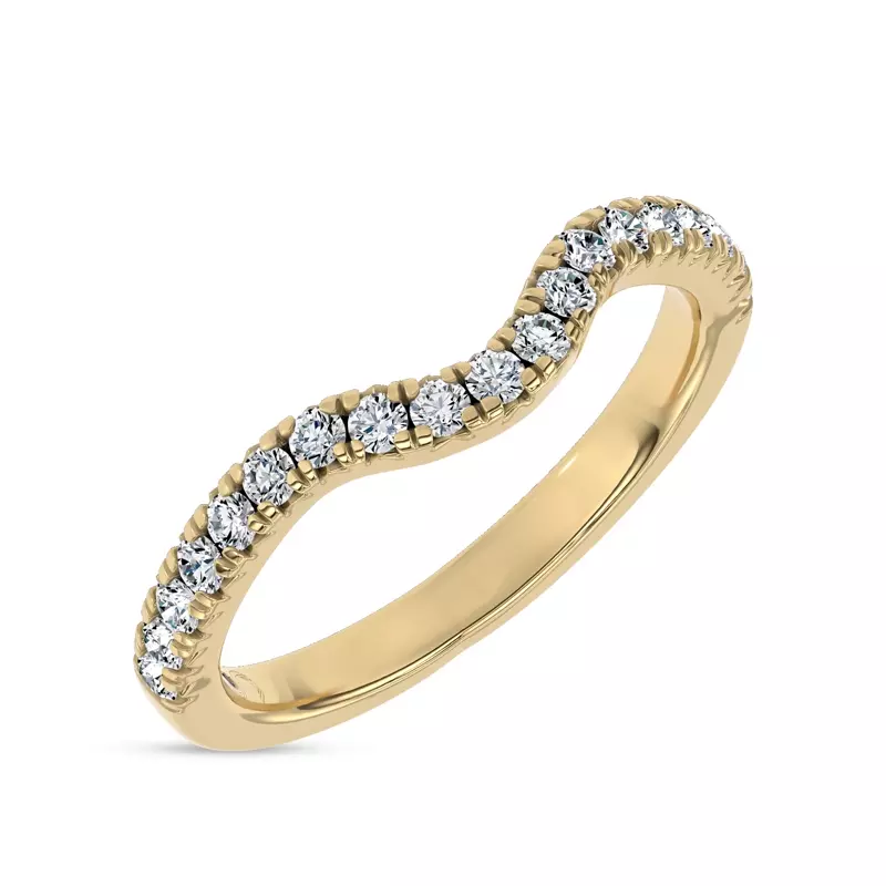 18K Yellow Gold Moonlit Veil Contour Lab Band by Christian Siriano