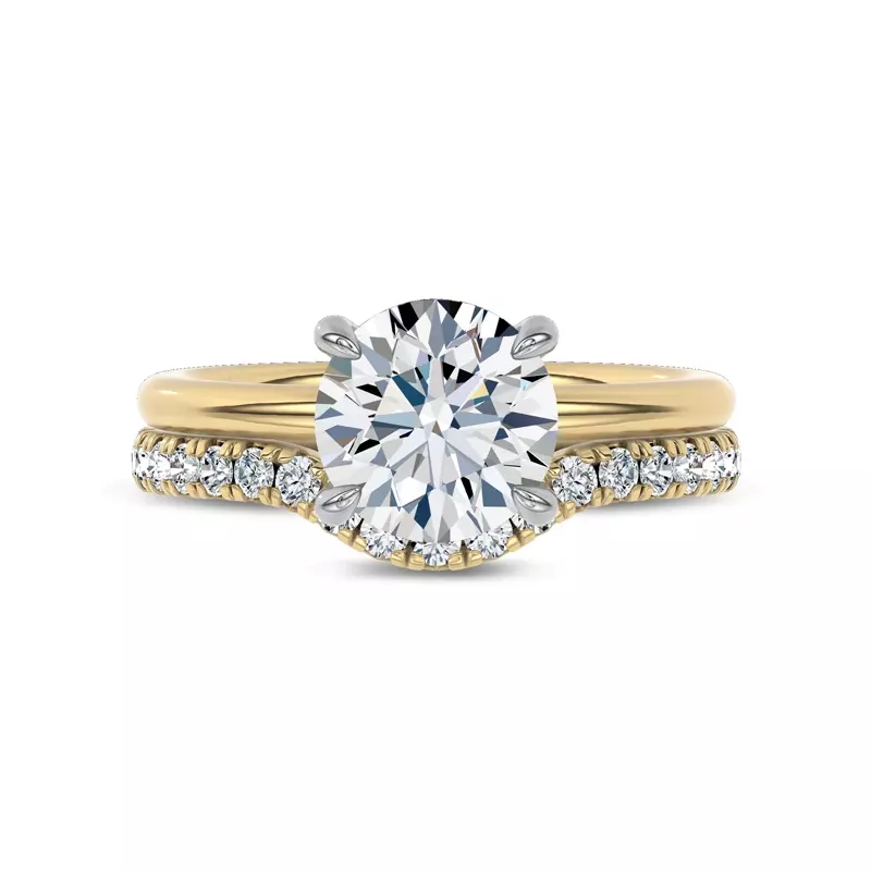 18K Yellow Gold Moonlit Veil Contour Lab Band by Christian Siriano