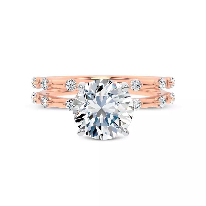 14K Rose Gold Starlight Spaced Diamond Band