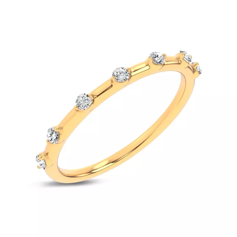 14K Yellow Gold Starlight Spaced Diamond Band