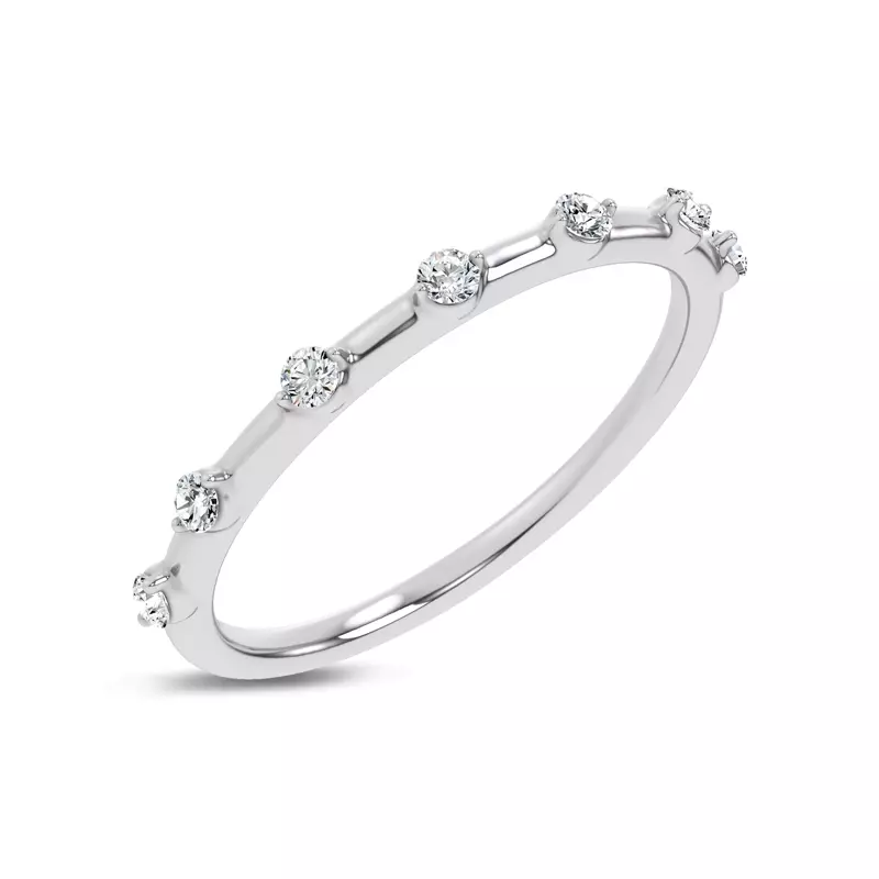18K White Gold Starlight Spaced Diamond Band