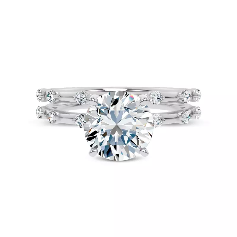 18K White Gold Starlight Spaced Diamond Band