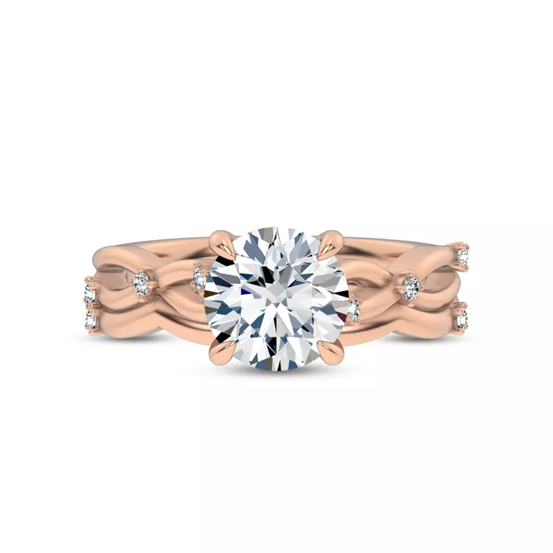 14K Rose Gold Tira Contour Diamond Band
