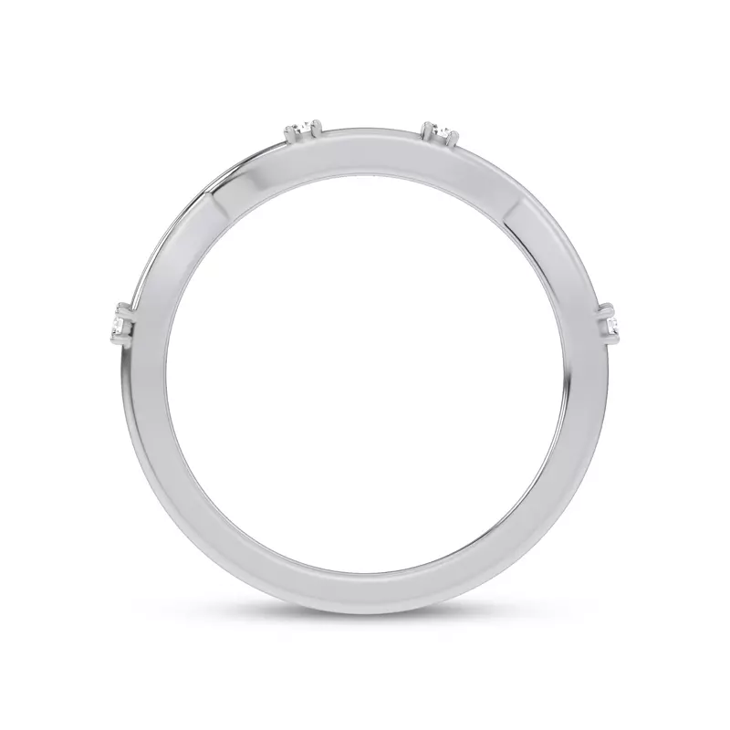 14K White Gold Tira Contour Diamond Band