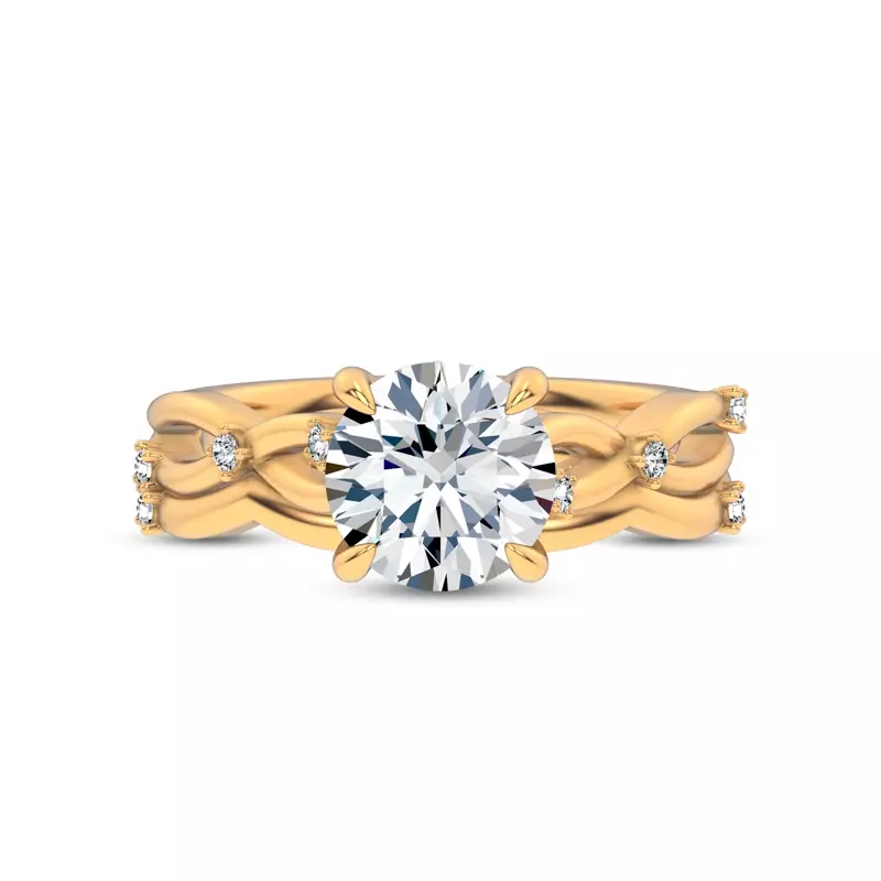 14K Yellow Gold Tira Contour Diamond Band