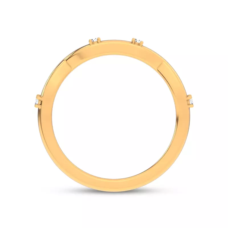 14K Yellow Gold Tira Contour Diamond Band