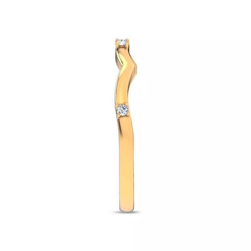 14K Yellow Gold Tira Contour Diamond Band