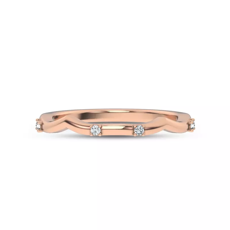18K Rose Gold Tira Contour Diamond Band