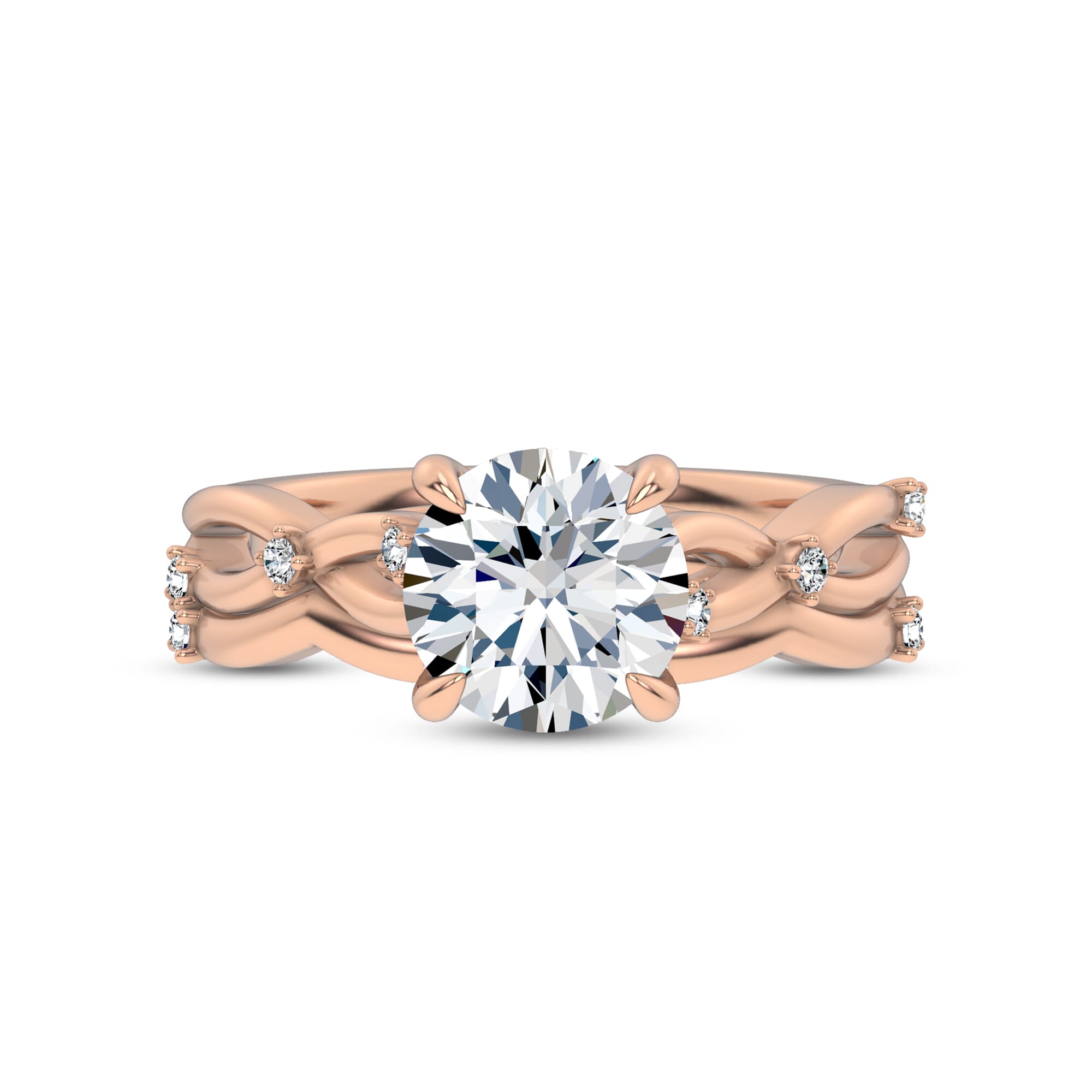 18K Rose Gold Tira Contour Diamond Band