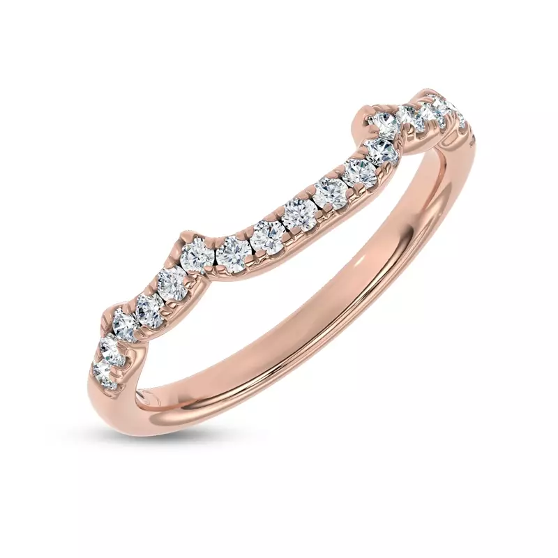 14K Rose Gold Valora Contoured Pavé Lab Band by Christian Siriano