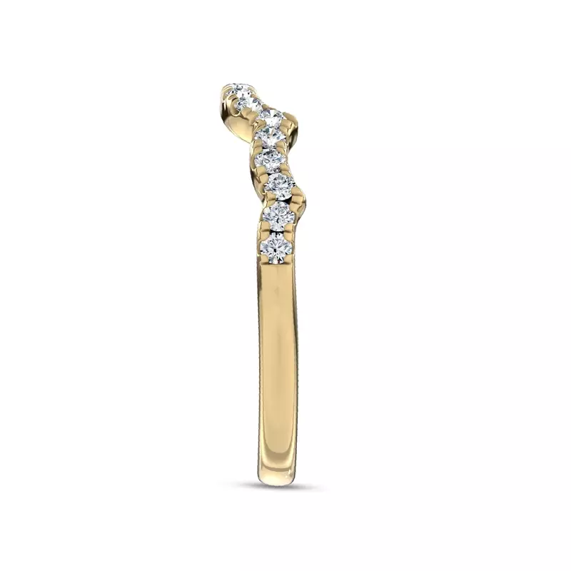 14K Yellow Gold Valora Contoured Pavé Band by Christian Siriano