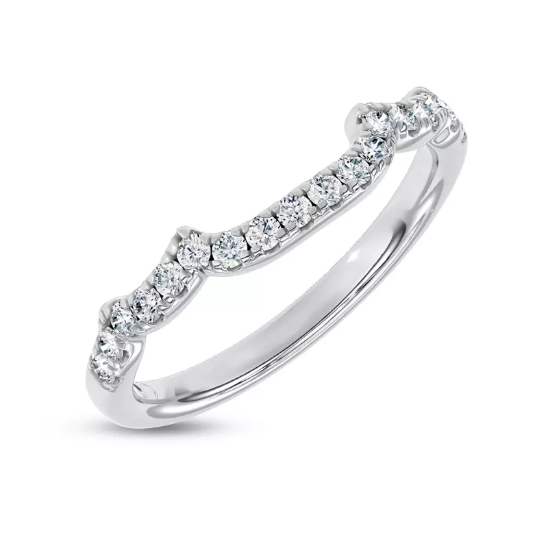 Platinum Valora Contoured Pavé Band by Christian Siriano