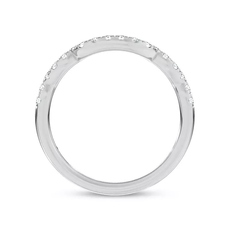 Platinum Valora Contoured Pavé Band by Christian Siriano