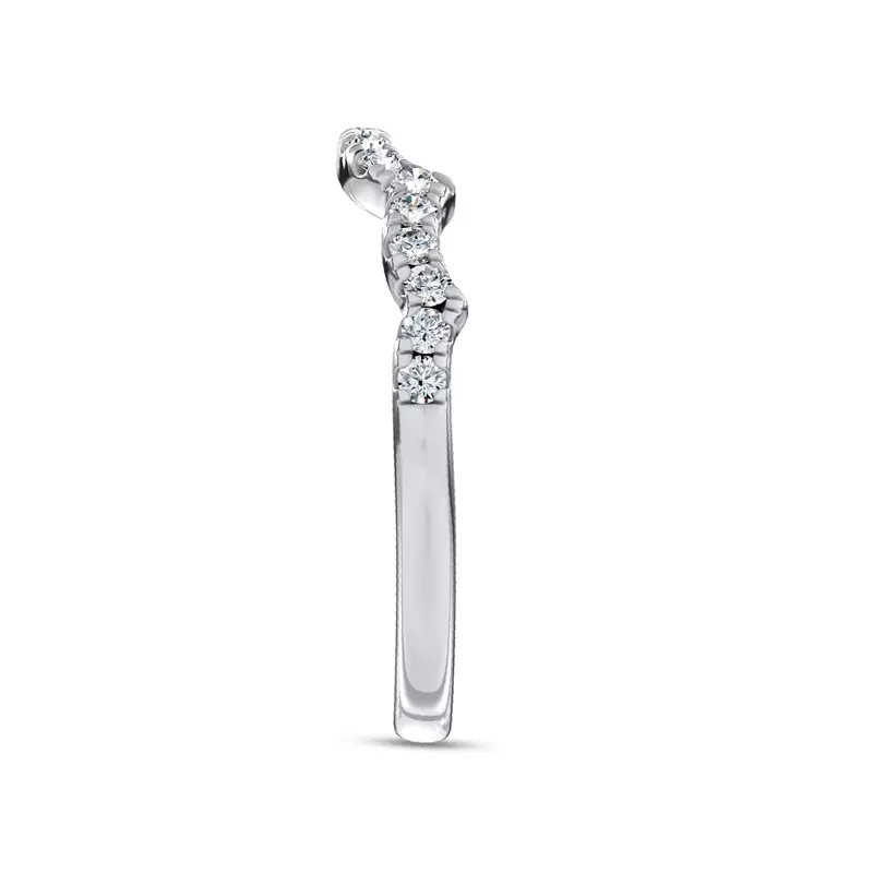 Platinum Valora Contoured Pavé Band by Christian Siriano