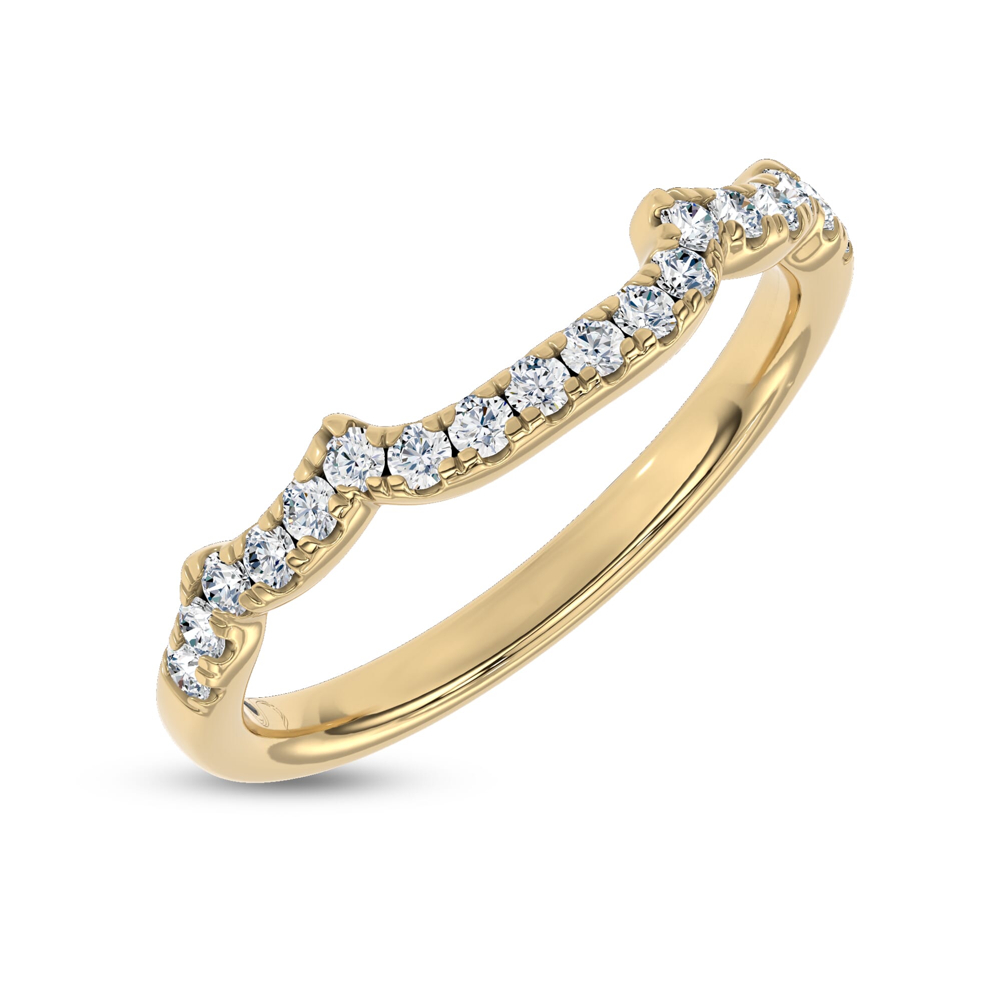 18K Yellow Gold Valora Contoured Pavé Band by Christian Siriano