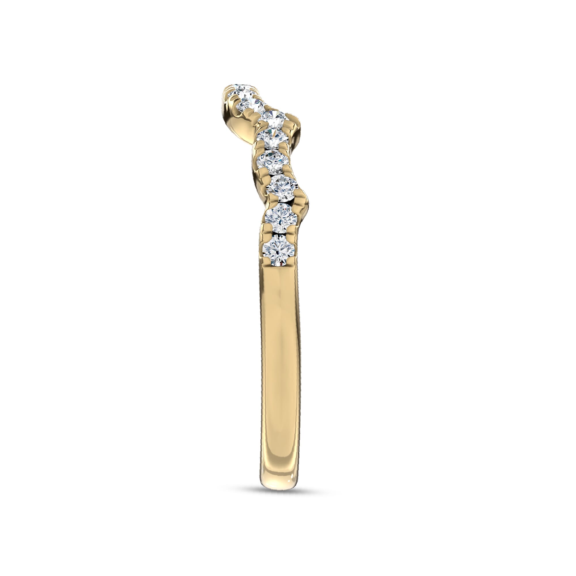 18K Yellow Gold Valora Contoured Pavé Band by Christian Siriano