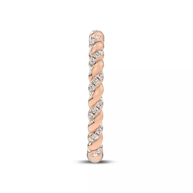 14K Rose Gold Dorza Twisted Pavé Band